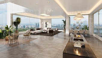 용산정비창에 대형 평형 극대화한 고급화 설계 제안 